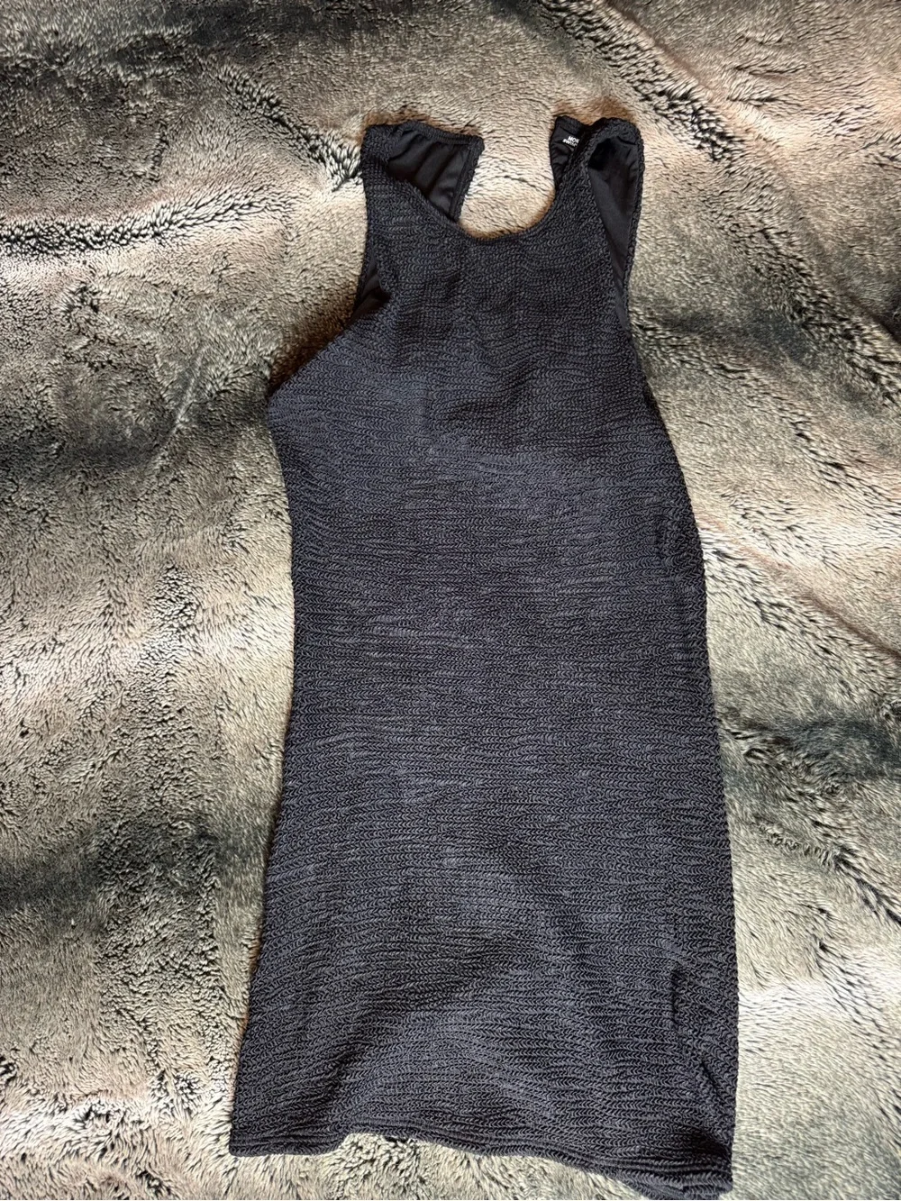 Monday Swimwear Kokomo Black Crinkle Swim Dress S NWOT